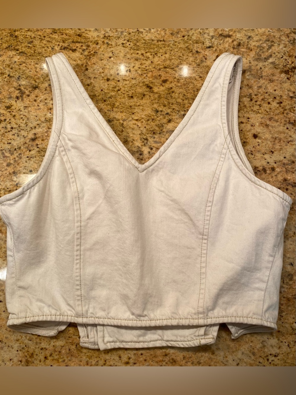 Free People Double-Breasted Ivory Cropped Vest, Size 4, NWT! - Picture 4 of 6
